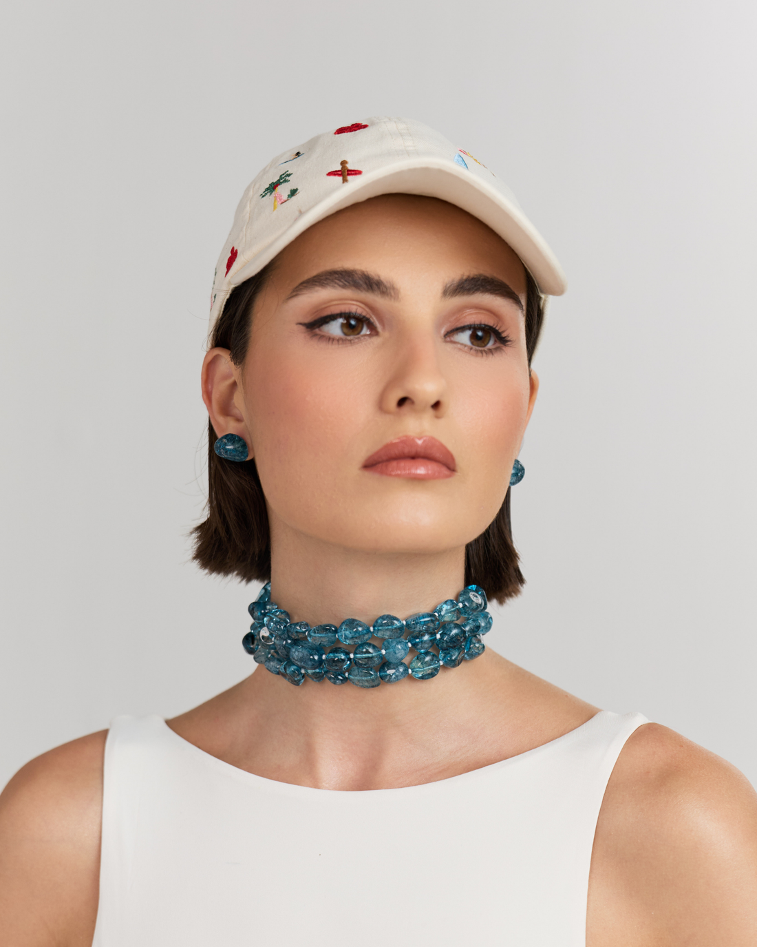 Blue Tumbles Choker (3 Lines)