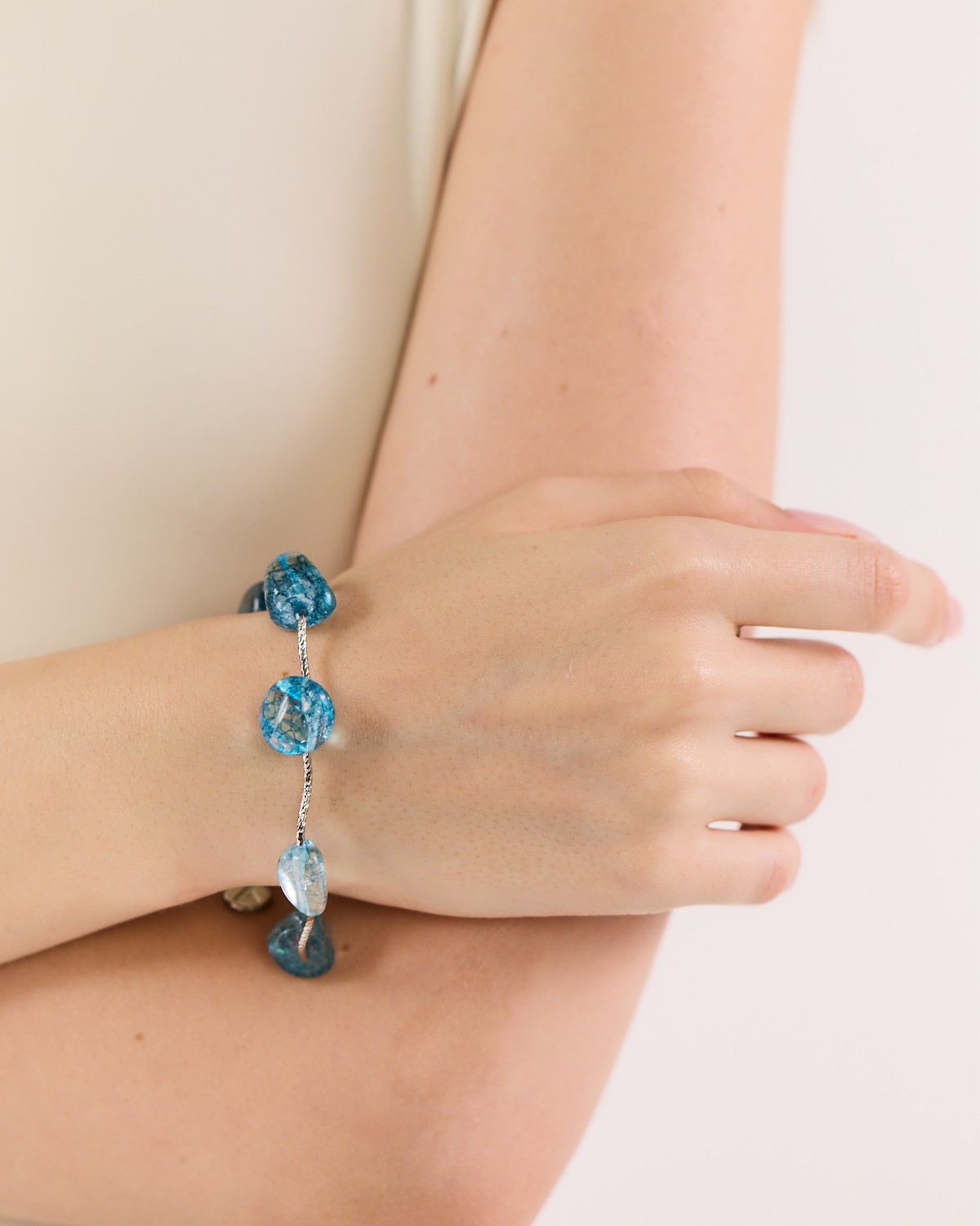 Piped Blue Tumbles Bracelet