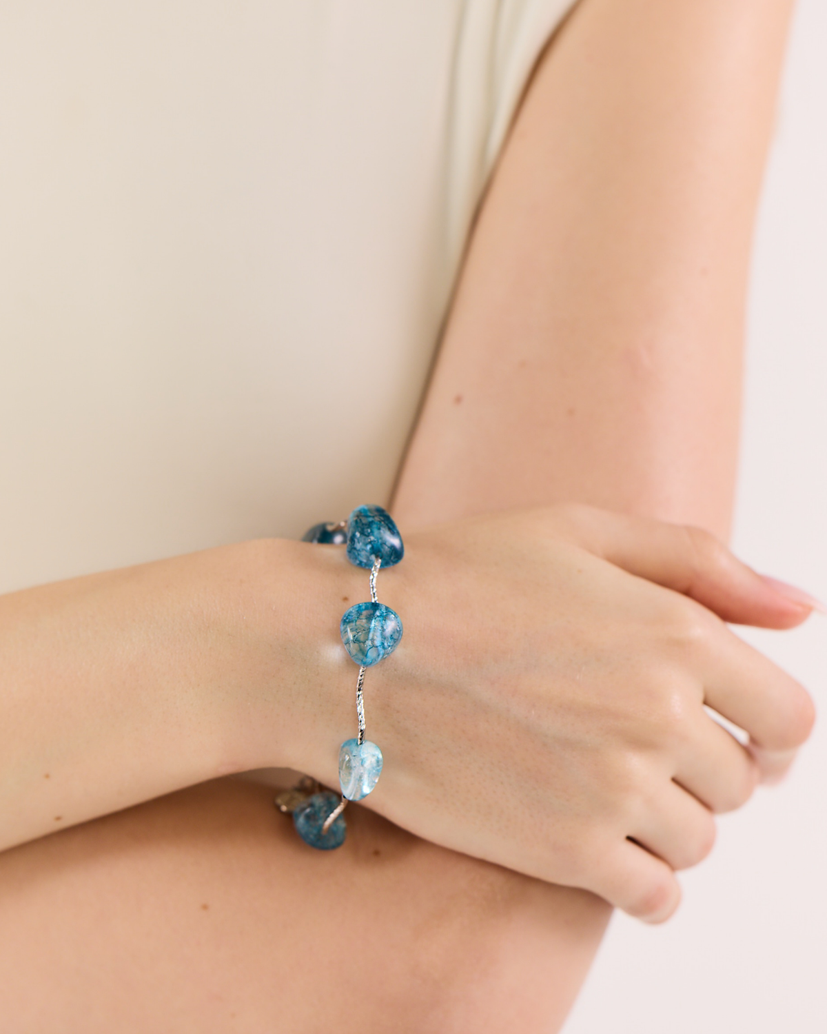 Piped Blue Tumbles Bracelet