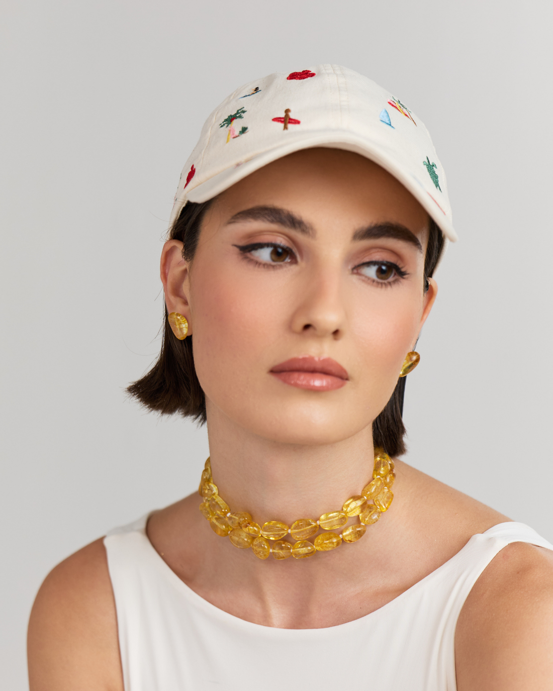 Yellow Tumbles Choker (2 Lines)