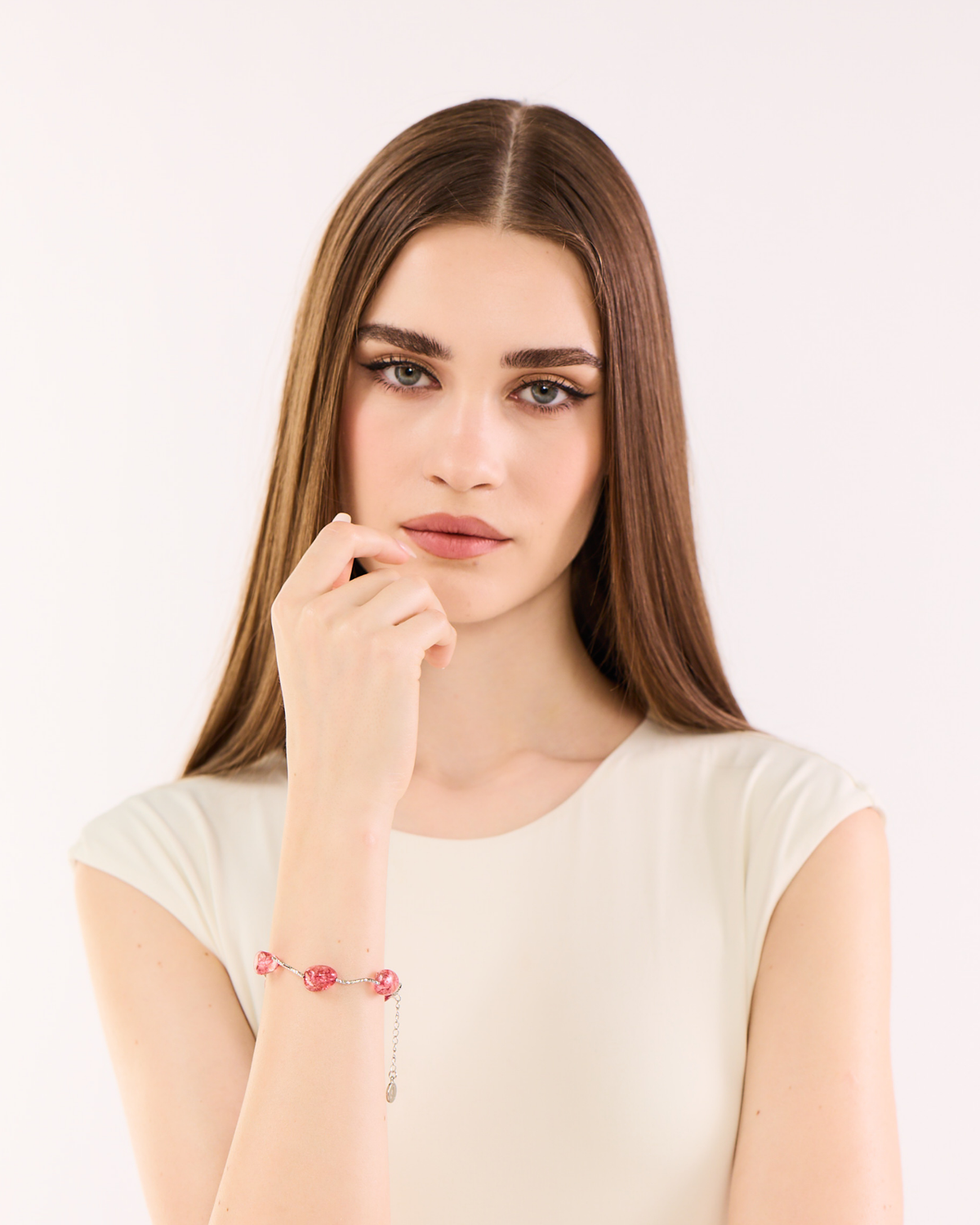 Piped Red Tumbles Bracelet