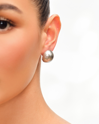 20mm Pearl Studs - Silver