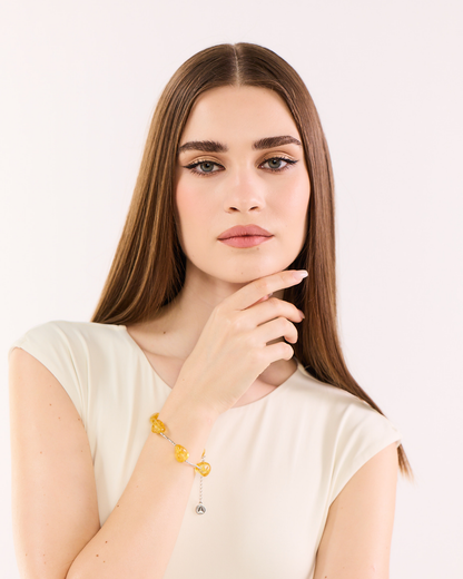 Piped Yellow Tumbles Bracelet