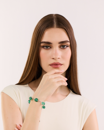 Piped Green Tumbles Bracelet