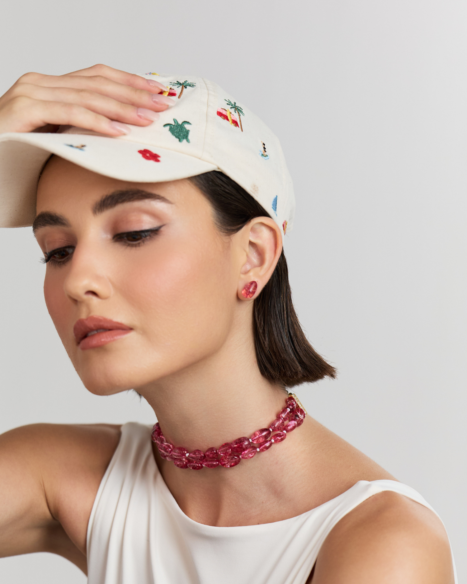 Red Micro Tumbles Choker