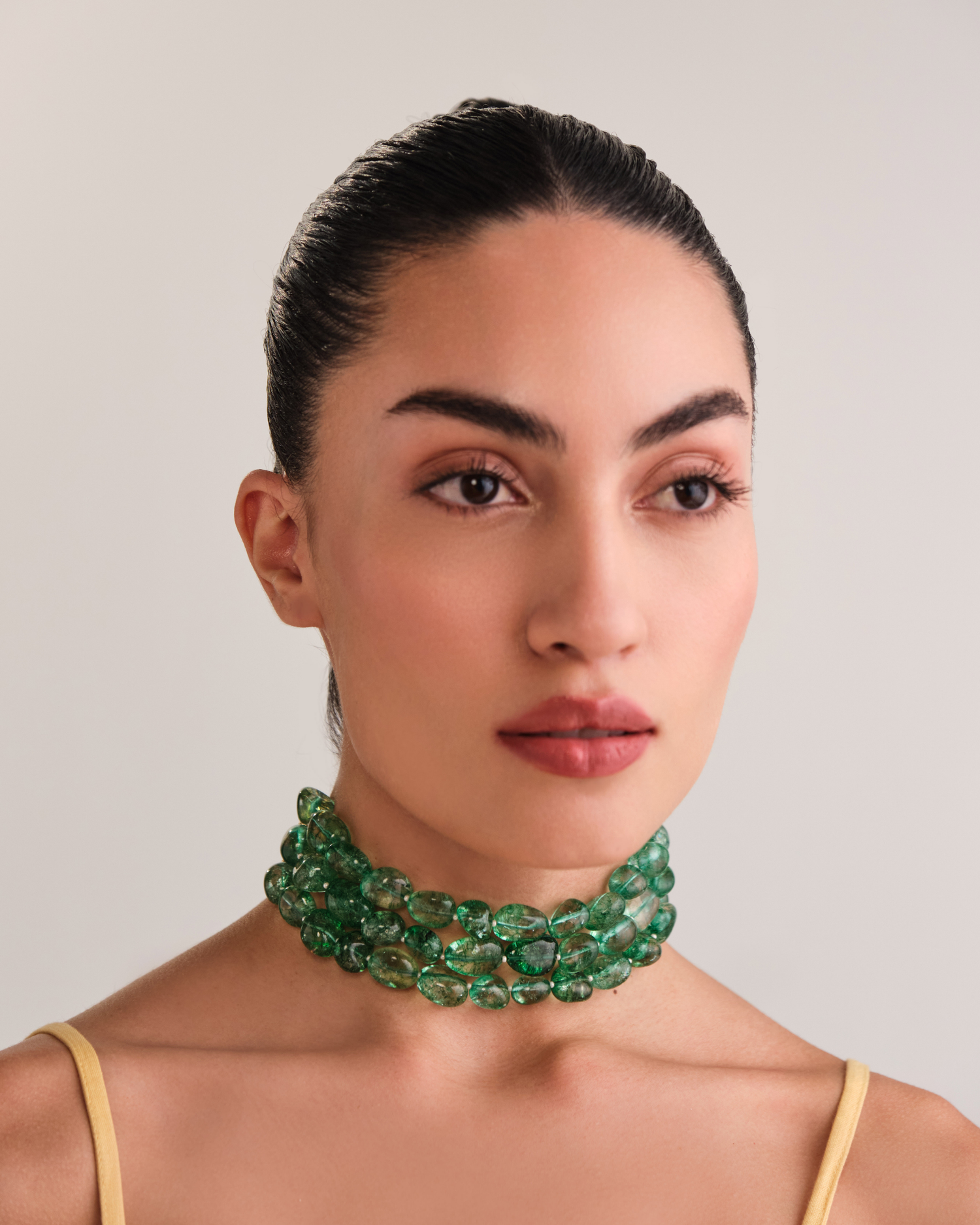 Emerald Green Choker - 3 Lines