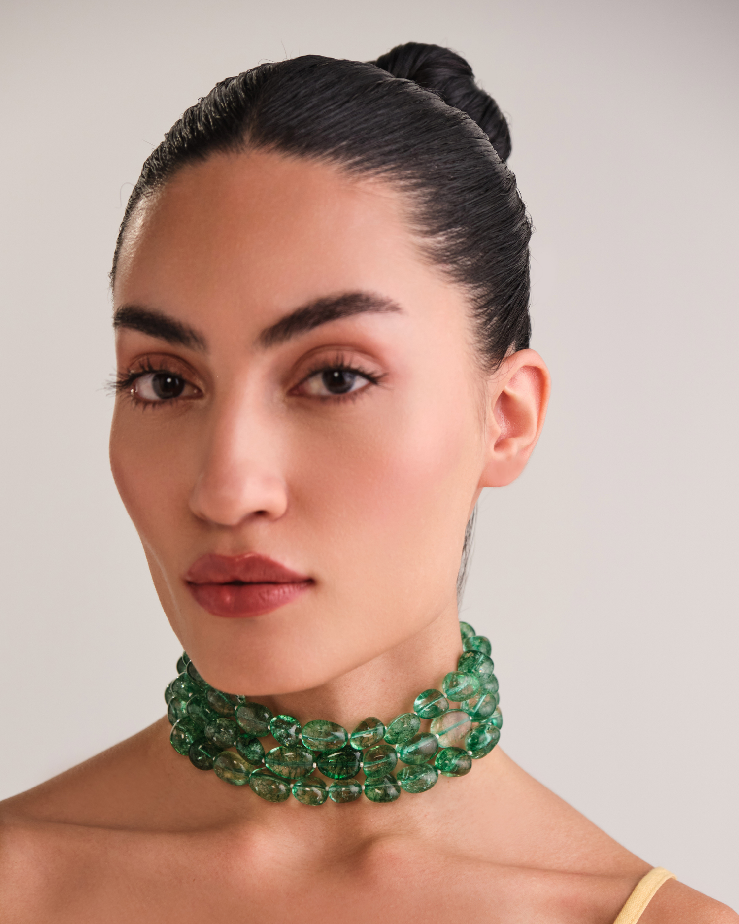 Emerald Green Choker - 3 Lines