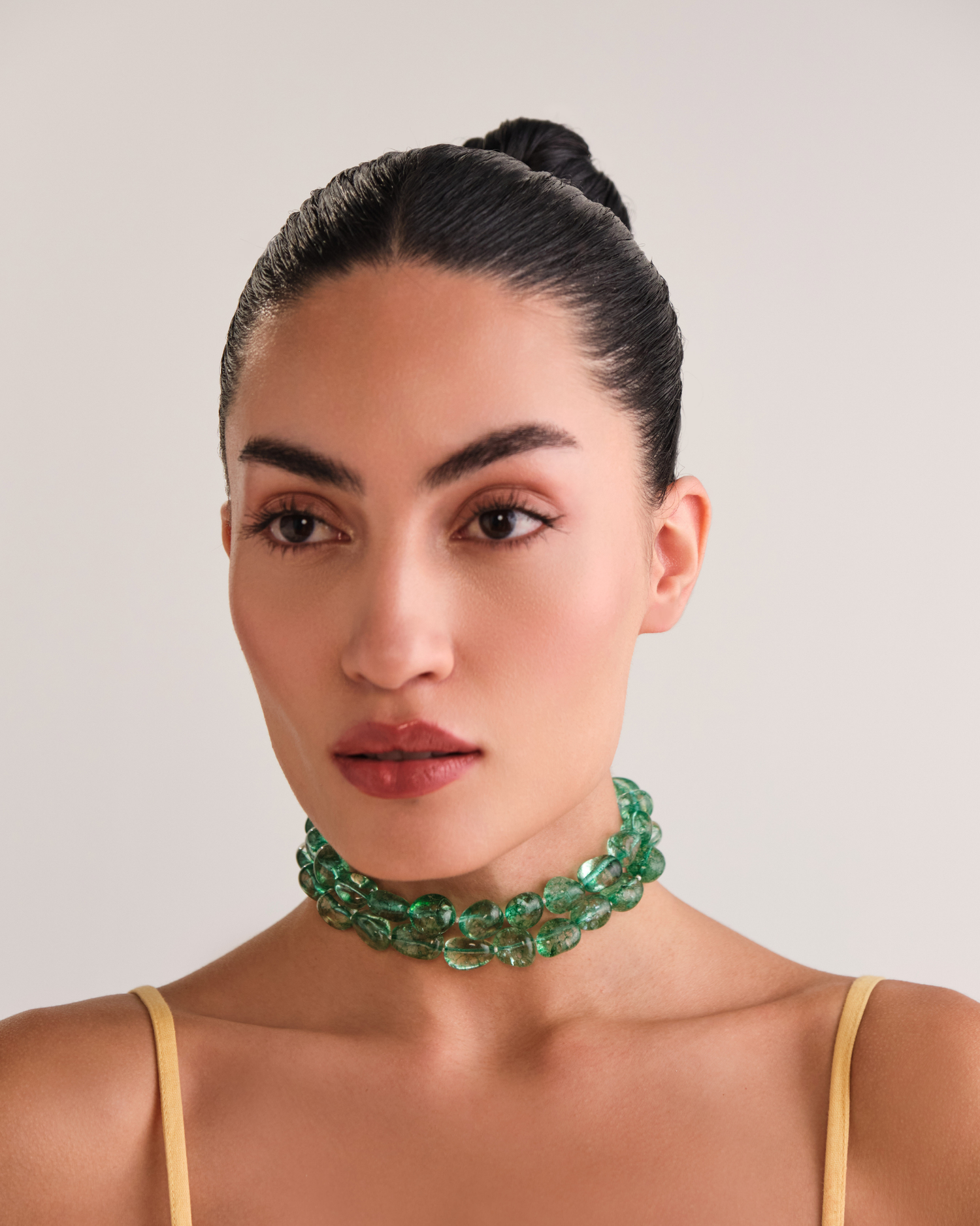 Emerald Green Choker - 2 Lines