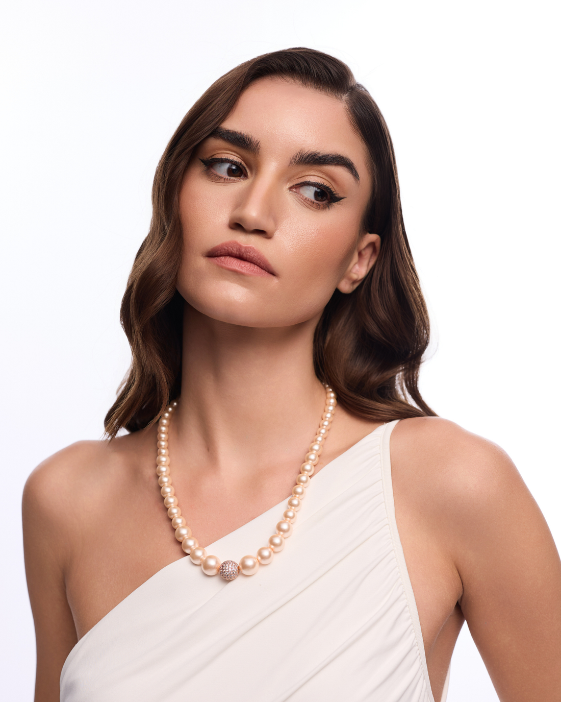 Graded Pearl Single - Peach Swarovski