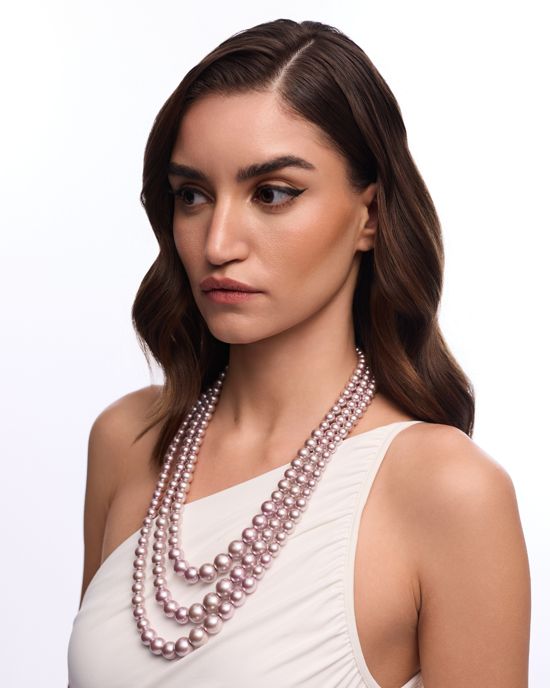 Triple Graded Necklace - Purple