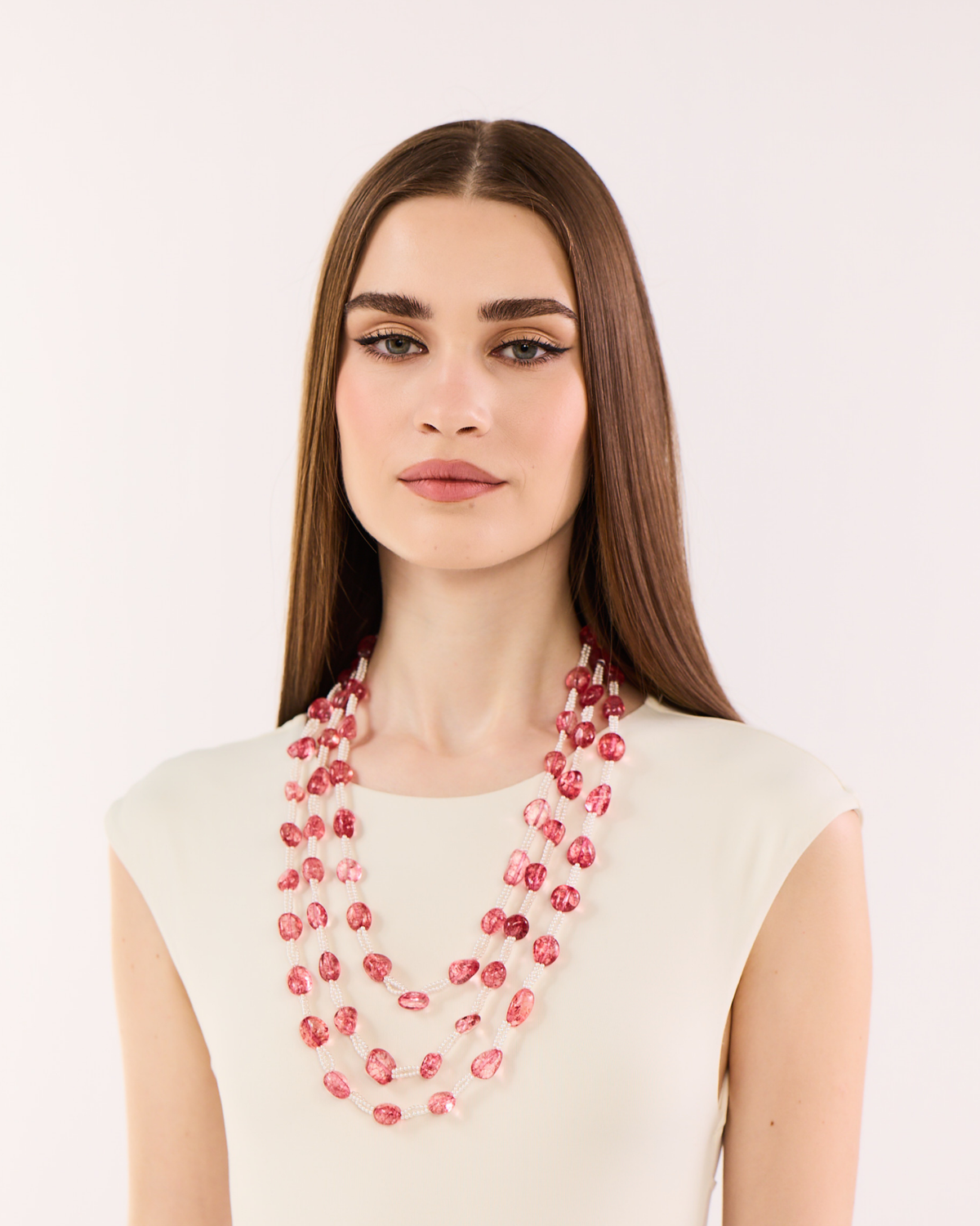 Red Statement Bunched Tumbles (3 Lines)