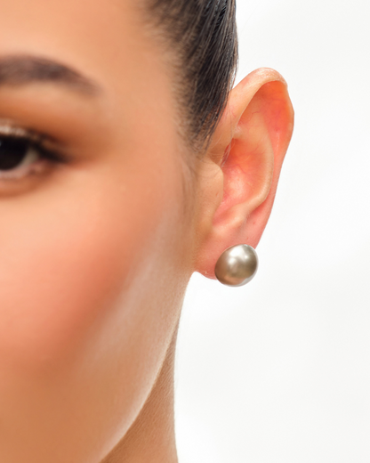 14mm Pearl Studs - Silver