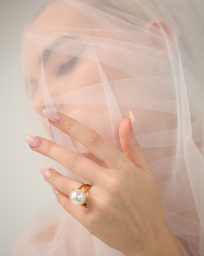 Solitaire Pearl Ring