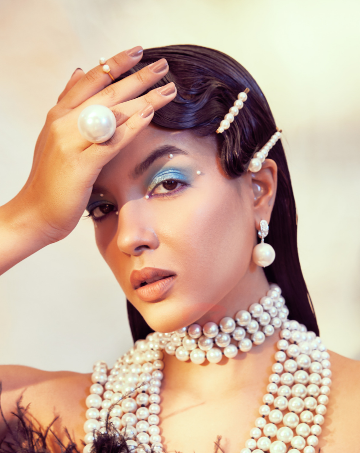 Glam Hoops - Silver (White Pearl)