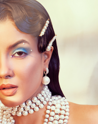 Glam Hoops - Silver (White Pearl)