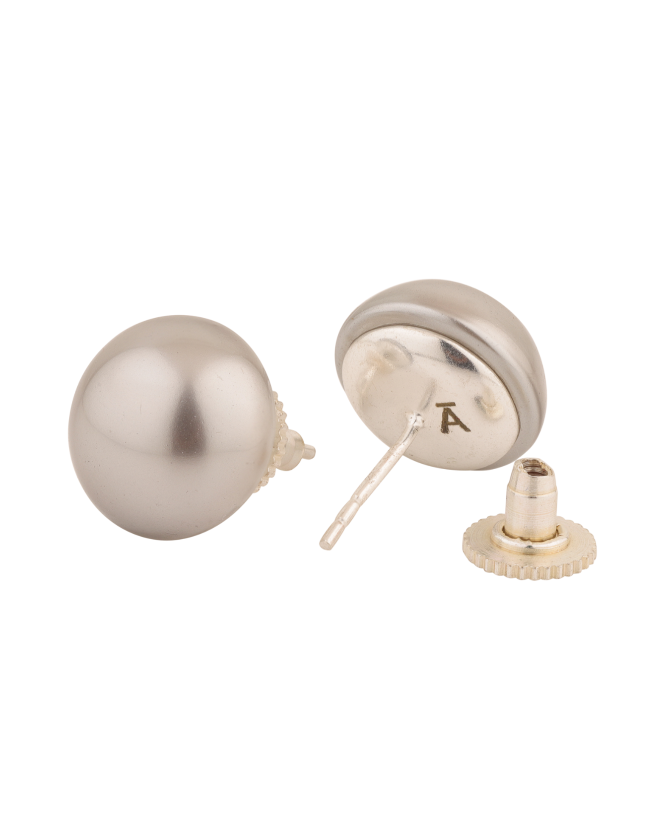 14mm Pearl Studs - Silver